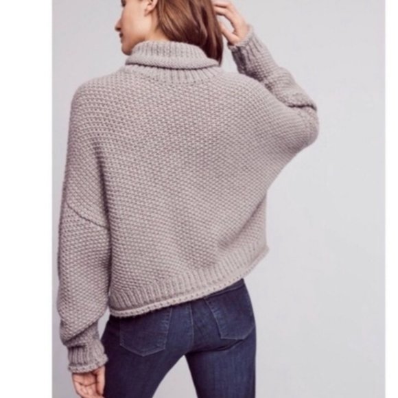 Anthropologie Moth Grey Knit Turtleneck Sweater XS - Picture 2 of 6